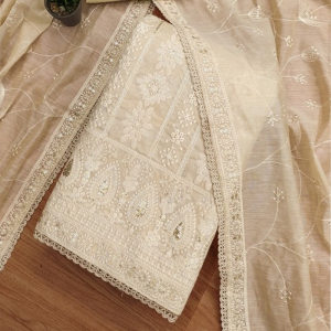 Floral Embroidered Unstitched Dress Material