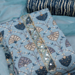 Printed Sequined Pure Cotton Unstitched Dress Material