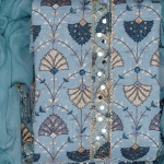 Printed Sequined Pure Cotton Unstitched Dress Material